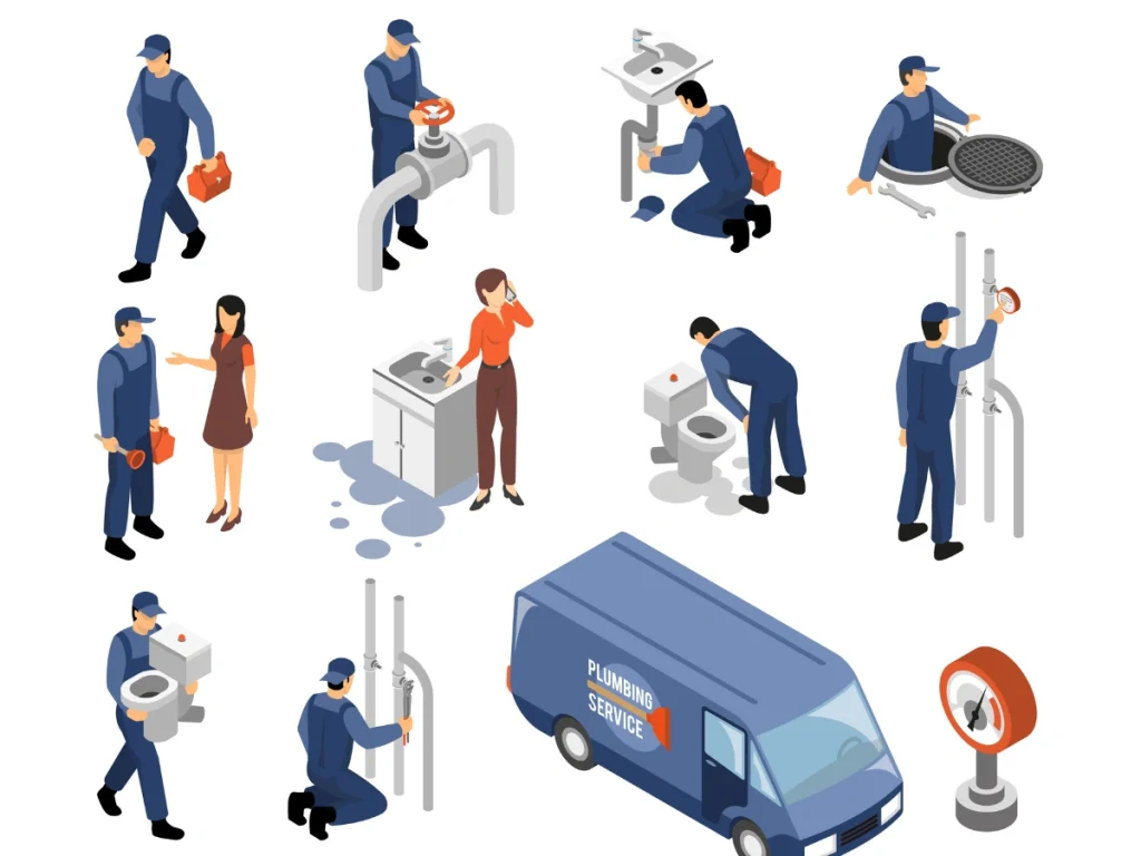 A step-by-step illustration of what a plumber does to drain clogs